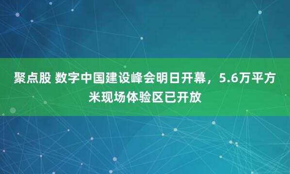 聚点股 数字中国建设峰会明日开幕，5.6万平方米现场体验区已开放